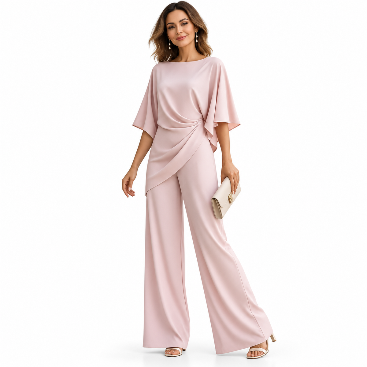 Gabriella | Conjunto con blusa drapeada y pantalón