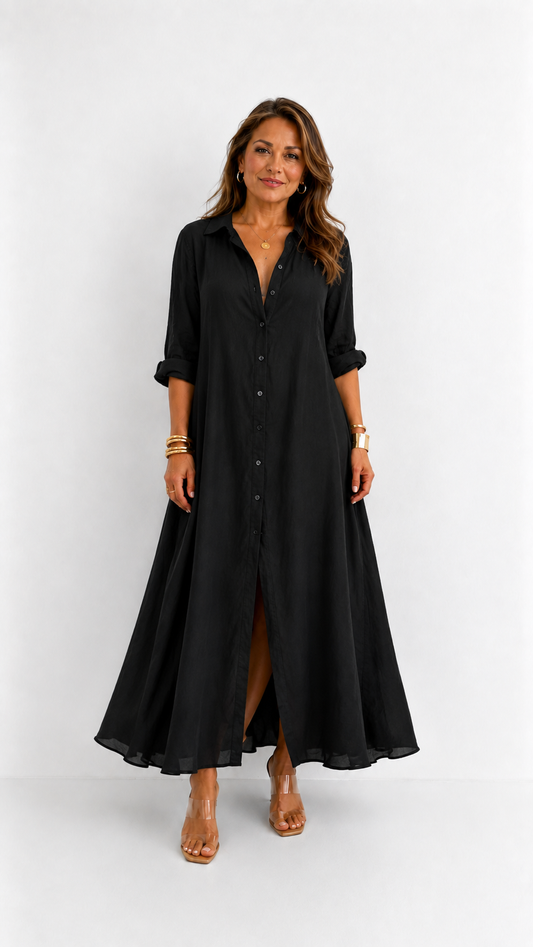 Céline | Vestido Largo con Botones