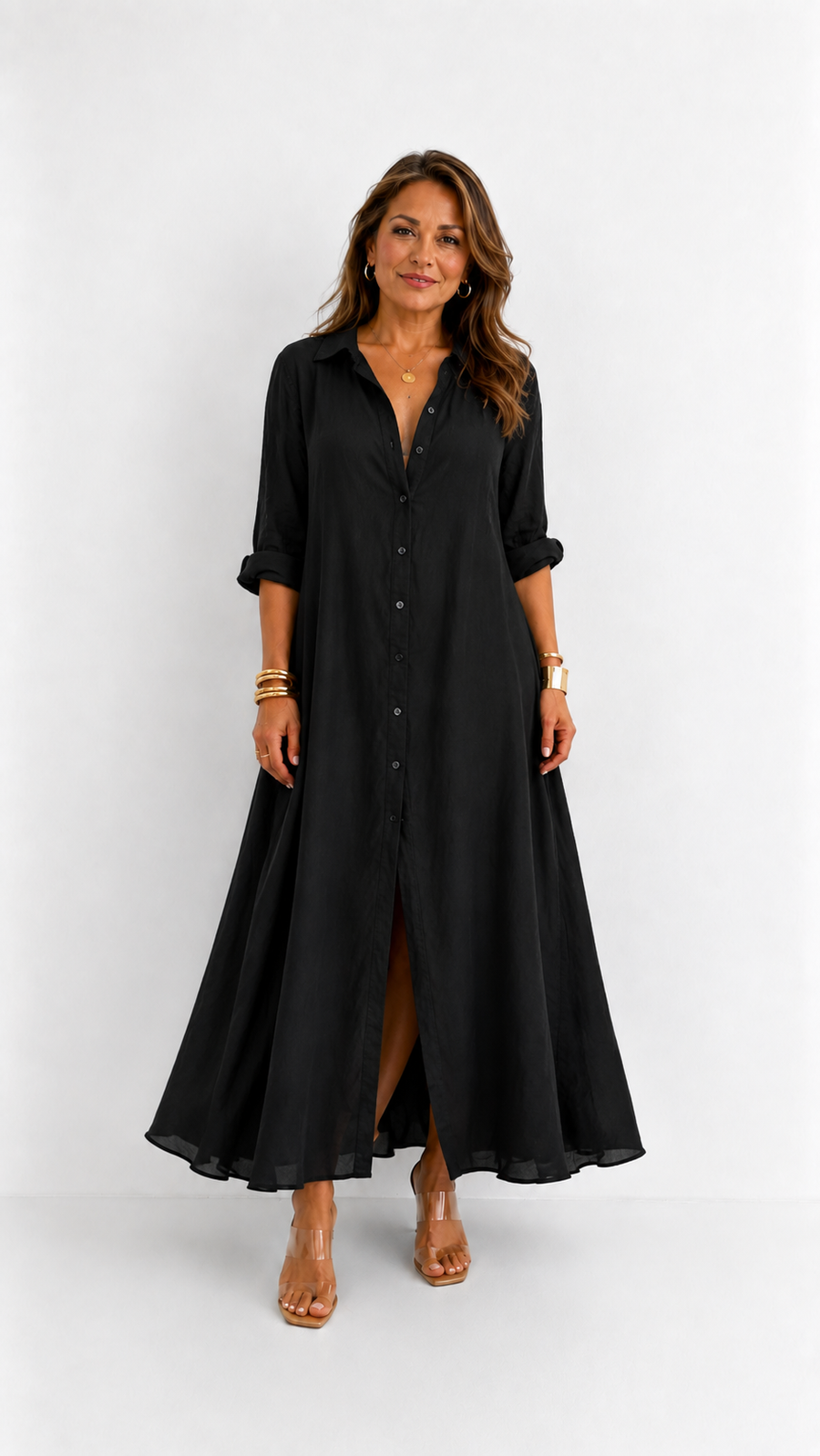 Céline | Vestido Largo con Botones