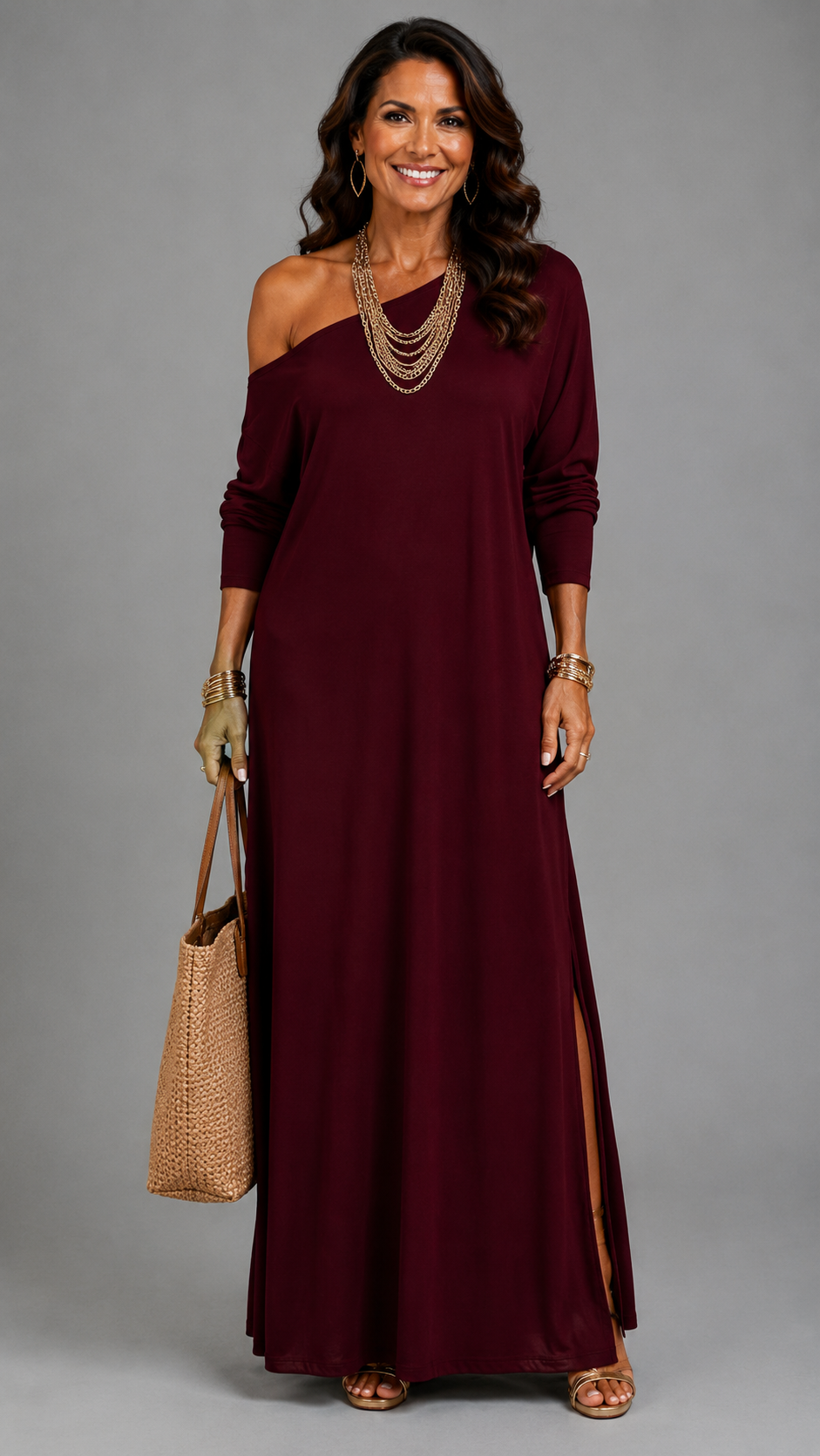 Asterelle | Vestido Midi Elegante con Abertura Lateral
