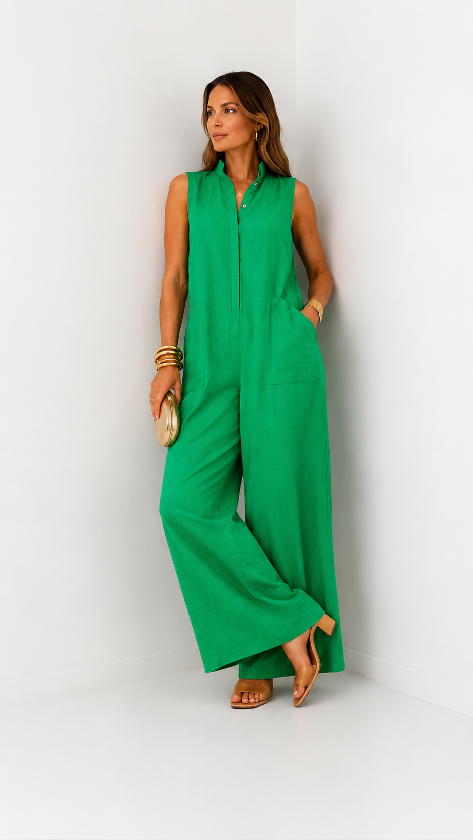 Claire | Jumpsuit Elegante de Lino con Corte Amplio y Cómodo