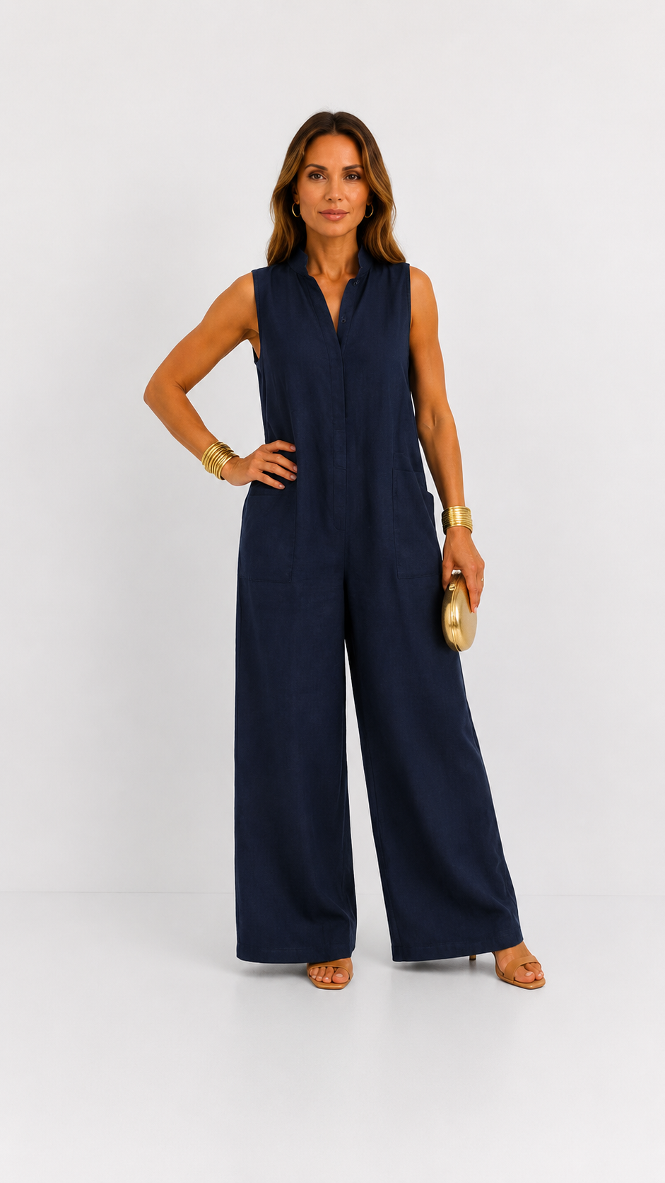 Claire | Jumpsuit Elegante de Lino con Corte Amplio y Cómodo