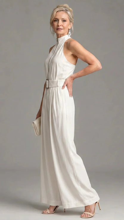 Astrielle | Jumpsuit Elegante de Cuello Alto con Cinturón