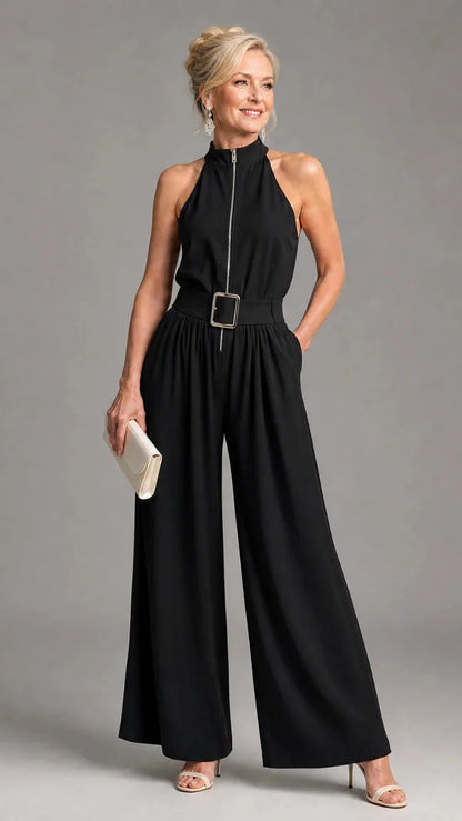 Astrielle | Jumpsuit Elegante de Cuello Alto con Cinturón