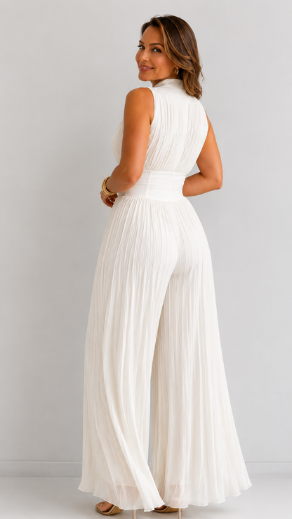 Zakira | Jumpsuit Plisado Elegante de Pierna Amplia.