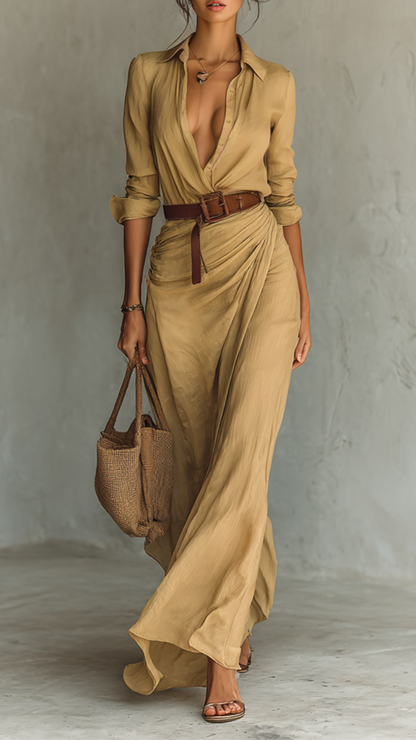Valentino | Vestido maxi con cuello de solapa