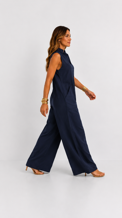 Claire | Jumpsuit Elegante de Lino con Corte Amplio y Cómodo