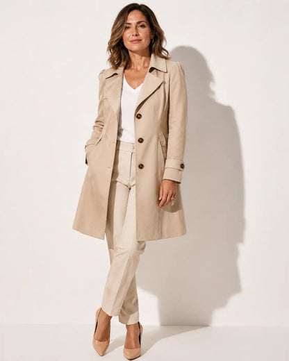 Inés | Abrigo elegante de estilo retro con botones