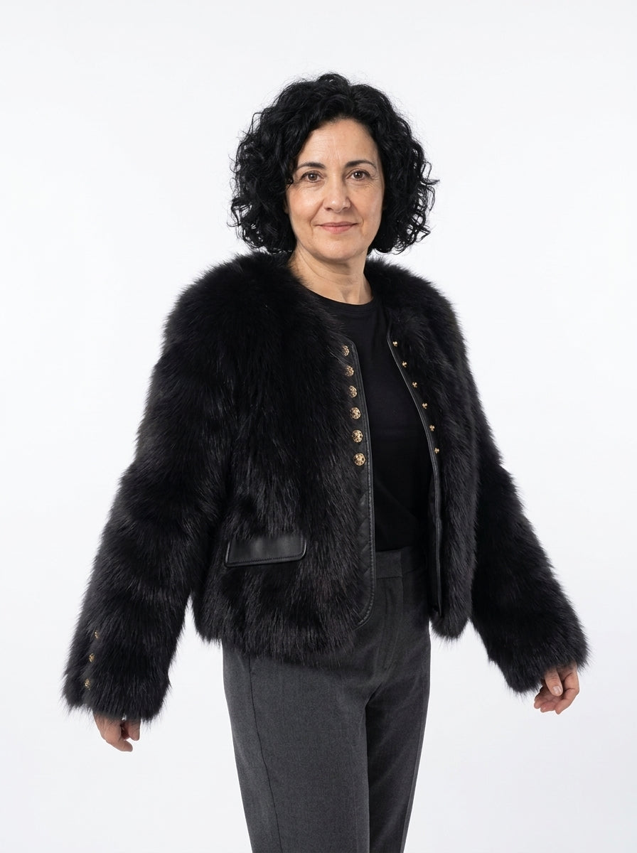 SOLENE | Chaqueta corta de efecto pelo
