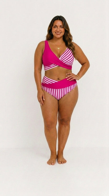 Bikini Cruzado Favorecedor de Rayas