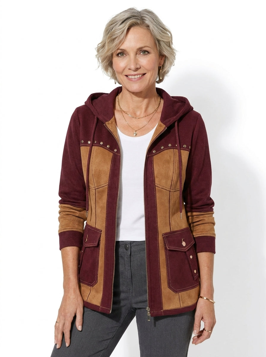 VERÓNICA | Chaqueta bicolor con capucha