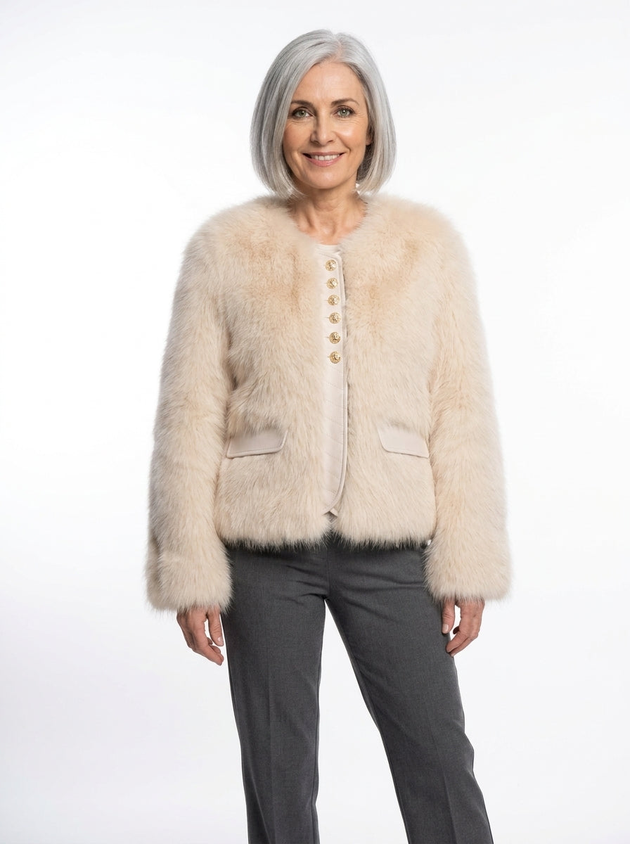 SOLENE | Chaqueta corta de efecto pelo