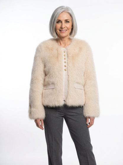 SOLENE | Chaqueta corta de efecto pelo