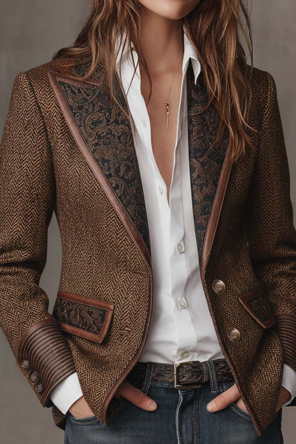 CAROLINA | Blazer con detalles en contraste
