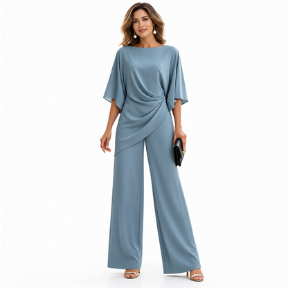 Gabriella | Conjunto con blusa drapeada y pantalón