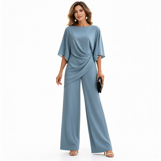 Gabriella | Conjunto con blusa drapeada y pantalón