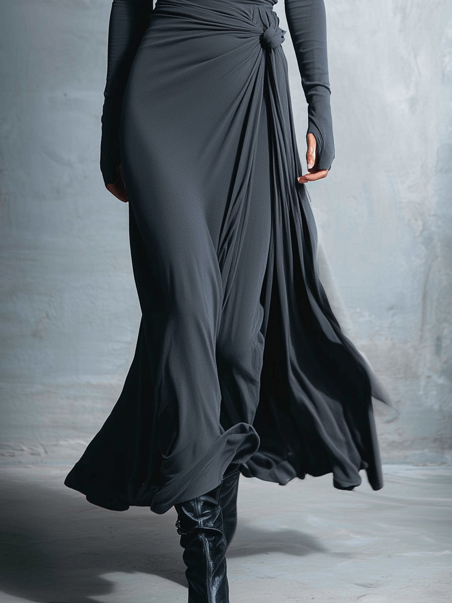 Vittoria · Vestido maxi con nudo lateral