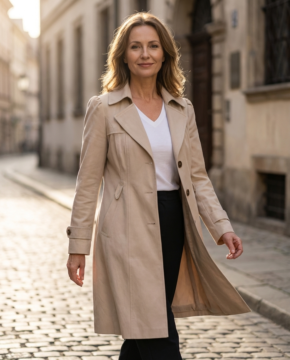Inés | Abrigo elegante de estilo retro con botones