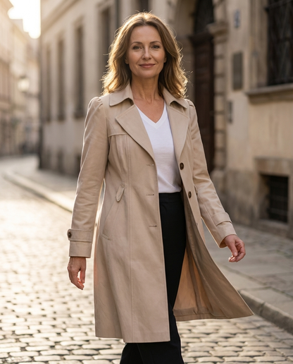 Inés | Abrigo elegante de estilo retro con botones