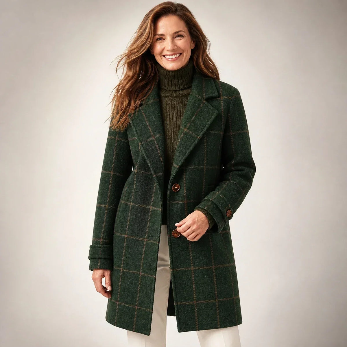 Coralia | Abrigo clásico y elegante de cuadros