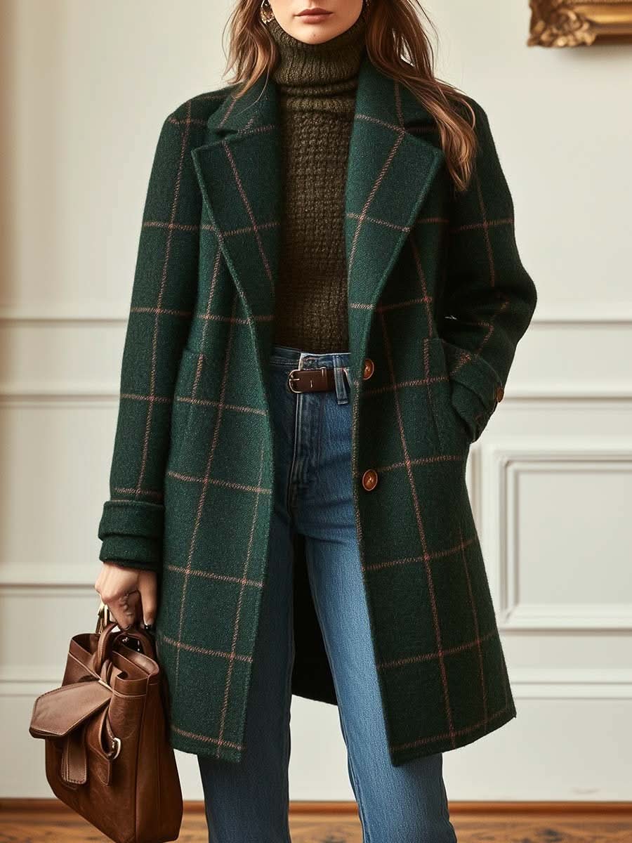 Coralia | Abrigo clásico y elegante de cuadros